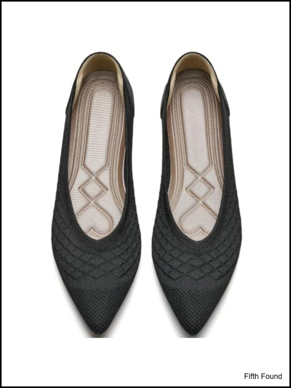 Pointed Toe Knit Flats with Cushioned Sole for Office All-Day Wear